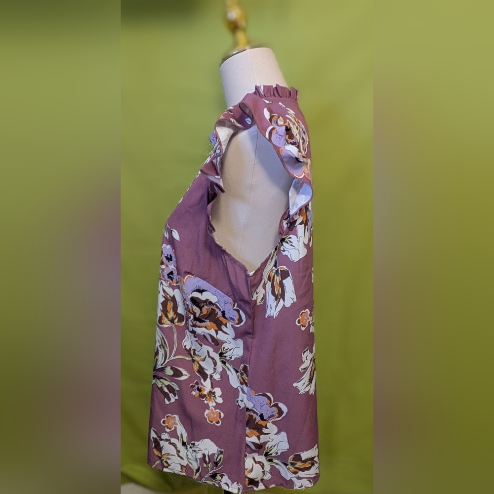 Floral Ruffle Sleeve Top - Picture 3 of 6
